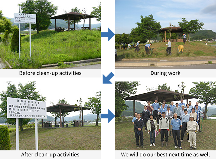 Hanareyama-minami Mini Park clean-up work