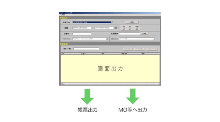 各種項目の検索および出力