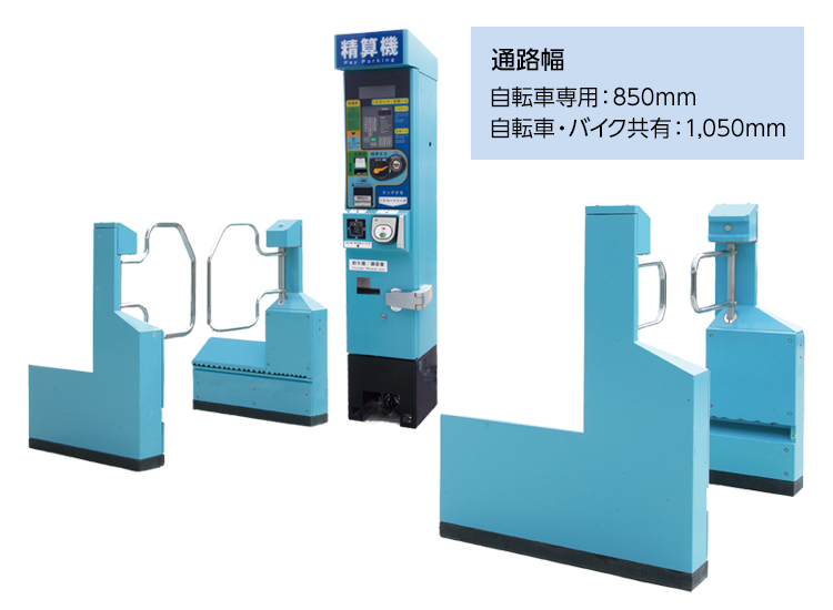 フラッパーゲート式 駐輪場管理システム 設置イメージ